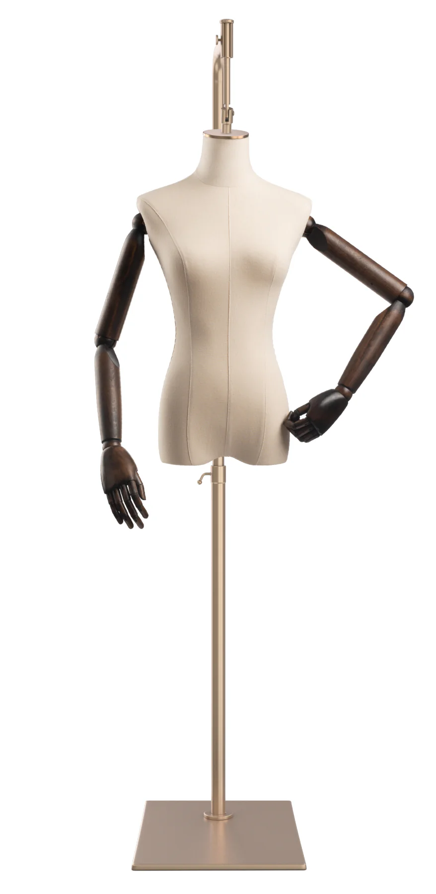Female Display Dress Form on Metal Hanging Base (Head & Arms Version) - Image 23