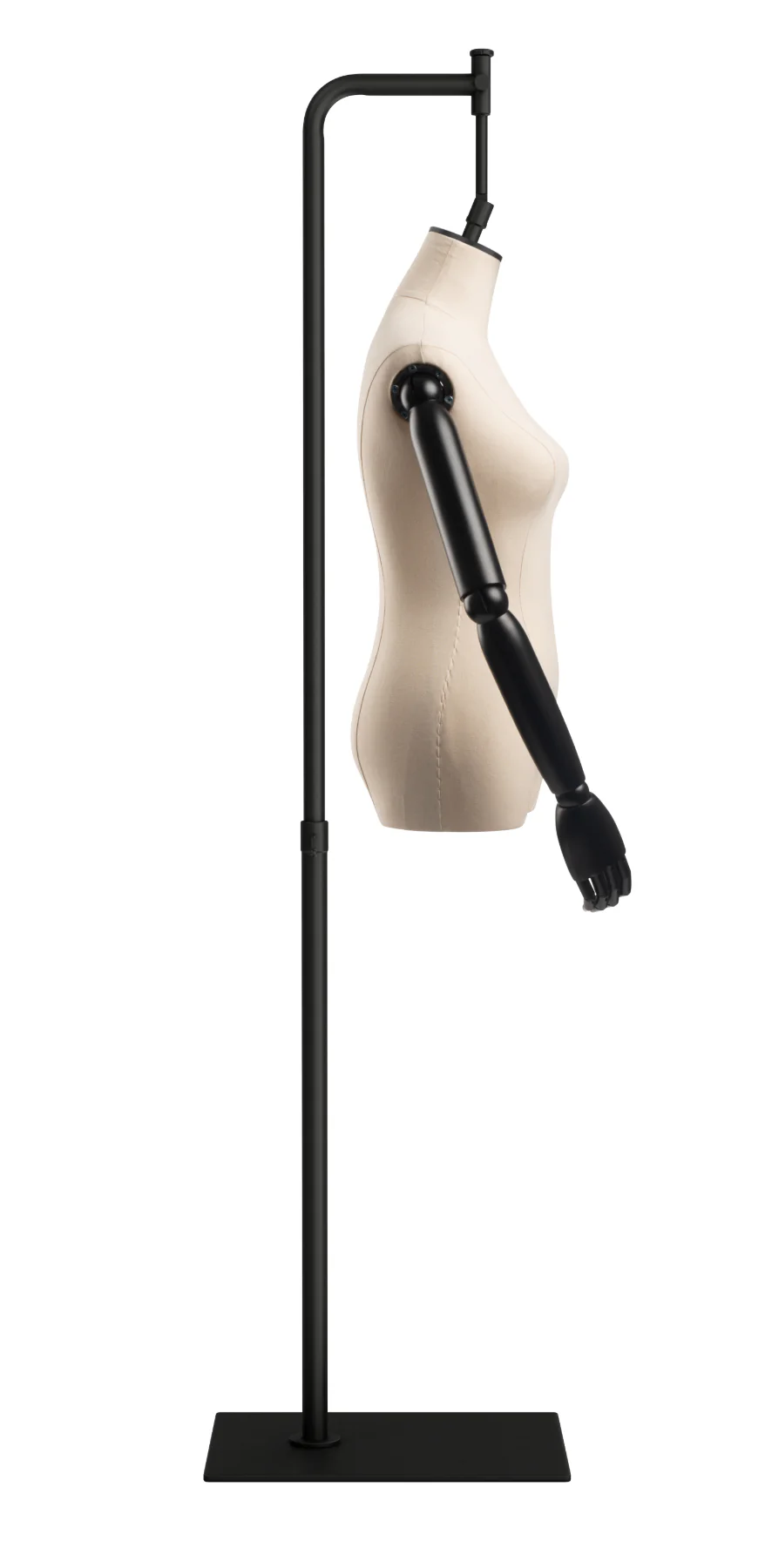 Female Display Dress Form on Metal Hanging Base (Head & Arms Version) - Image 3
