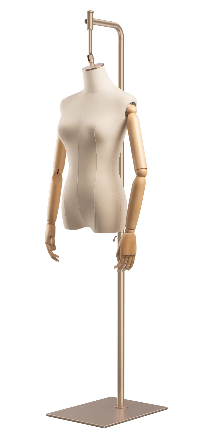 Female Display Dress Form on Metal Hanging Base (Head & Arms Version) - Image 31