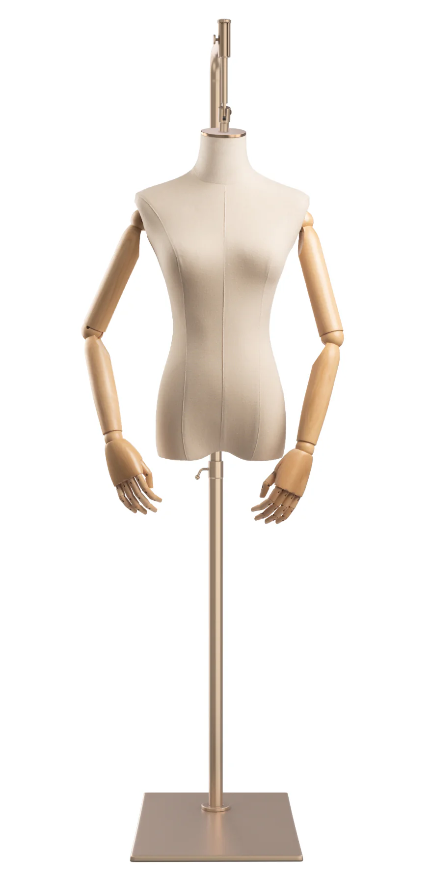 Female Display Dress Form on Metal Hanging Base (Head & Arms Version) - Image 32