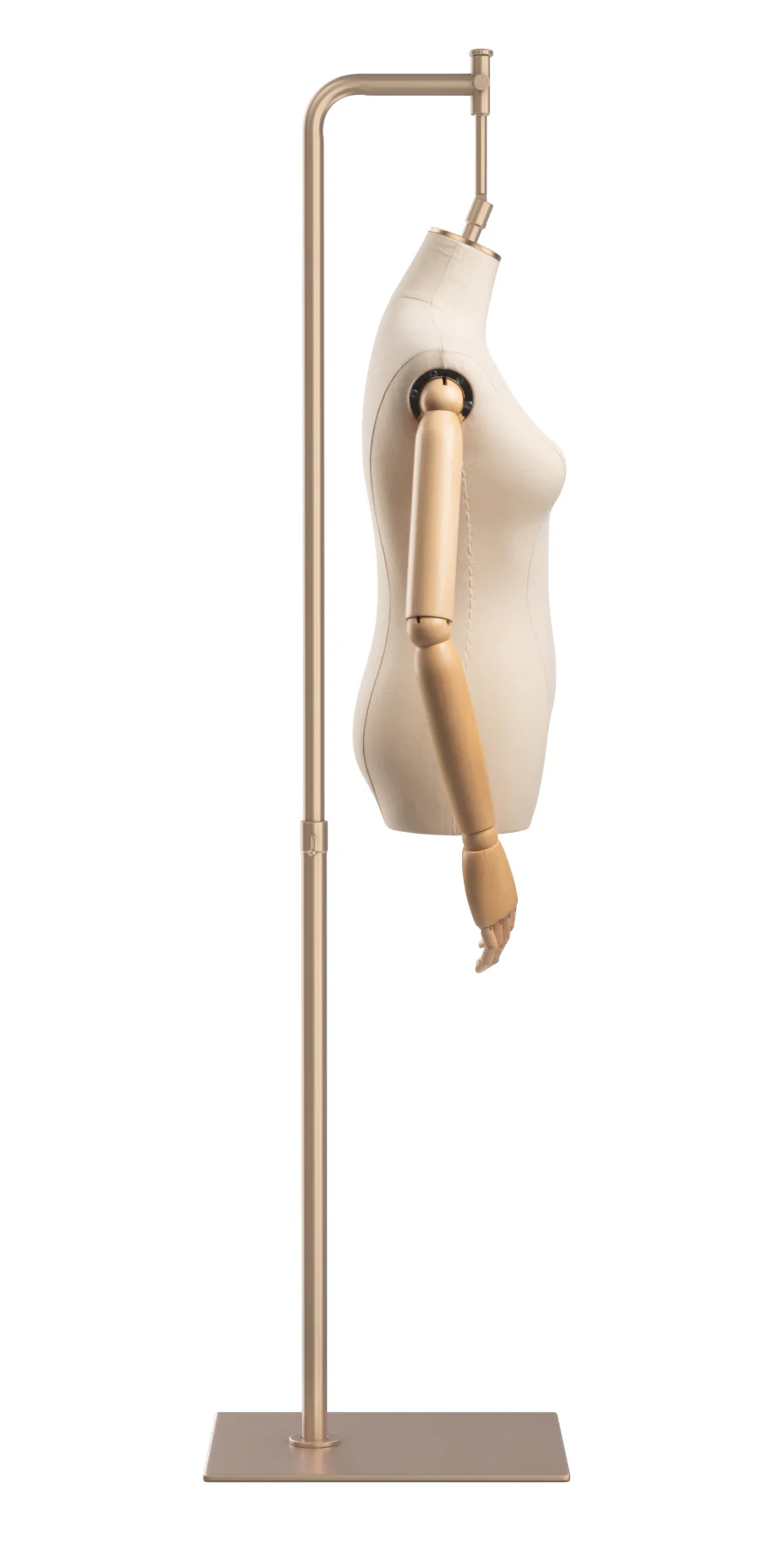 Female Display Dress Form on Metal Hanging Base (Head & Arms Version) - Image 33
