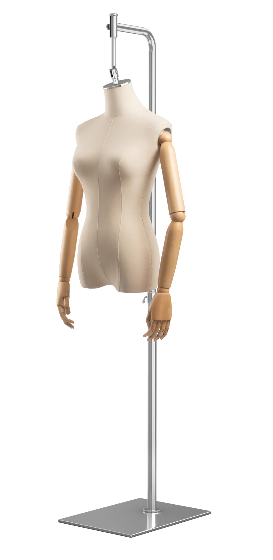 Female Display Dress Form on Metal Hanging Base (Head & Arms Version) - Image 35