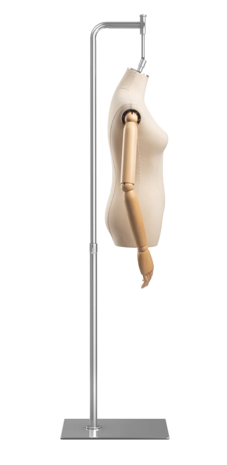 Female Display Dress Form on Metal Hanging Base (Head & Arms Version) - Image 37
