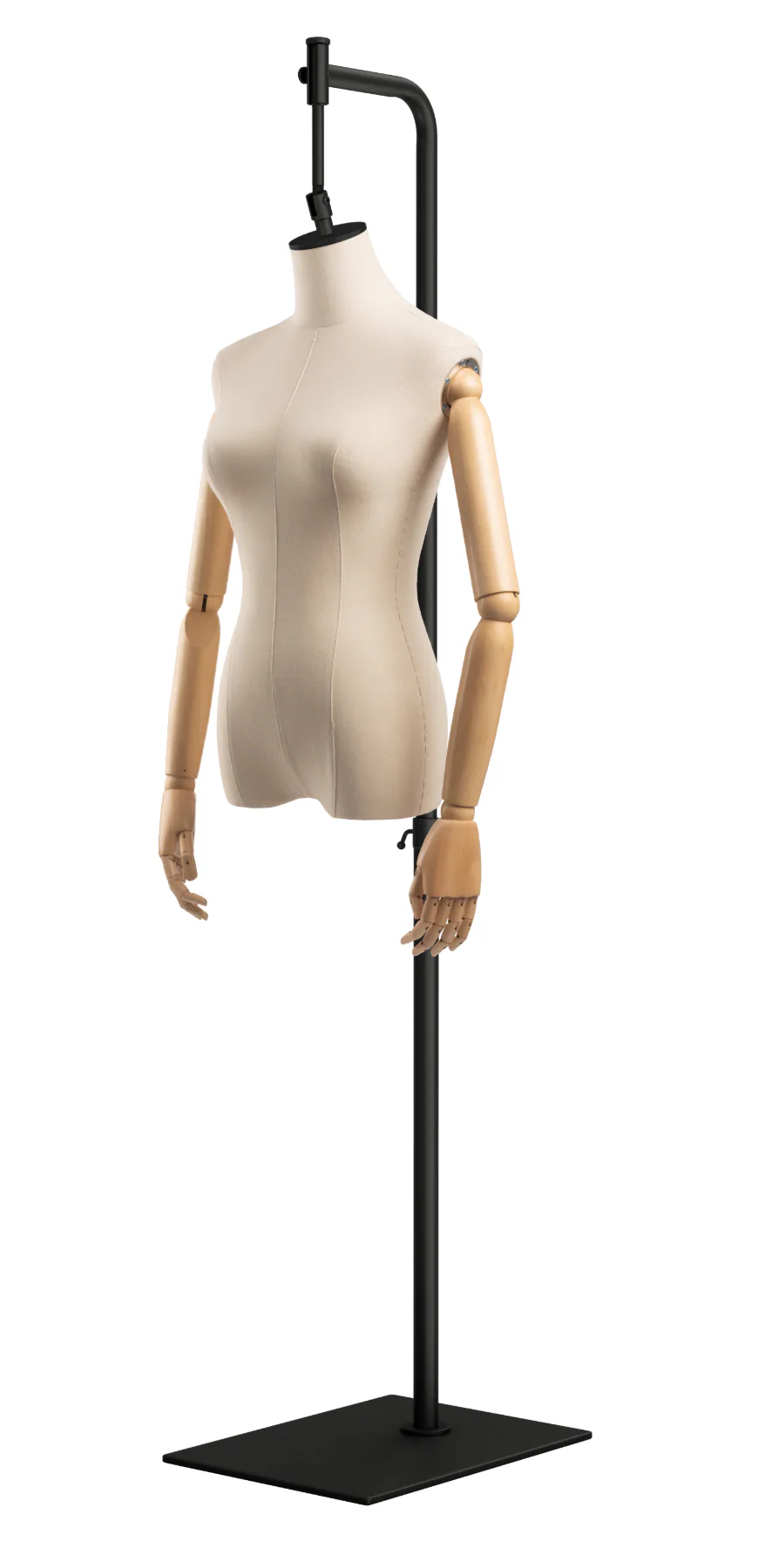 Female Display Dress Form on Metal Hanging Base (Head & Arms Version) - Image 6