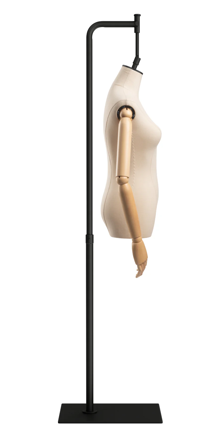 Female Display Dress Form on Metal Hanging Base (Head & Arms Version) - Image 8
