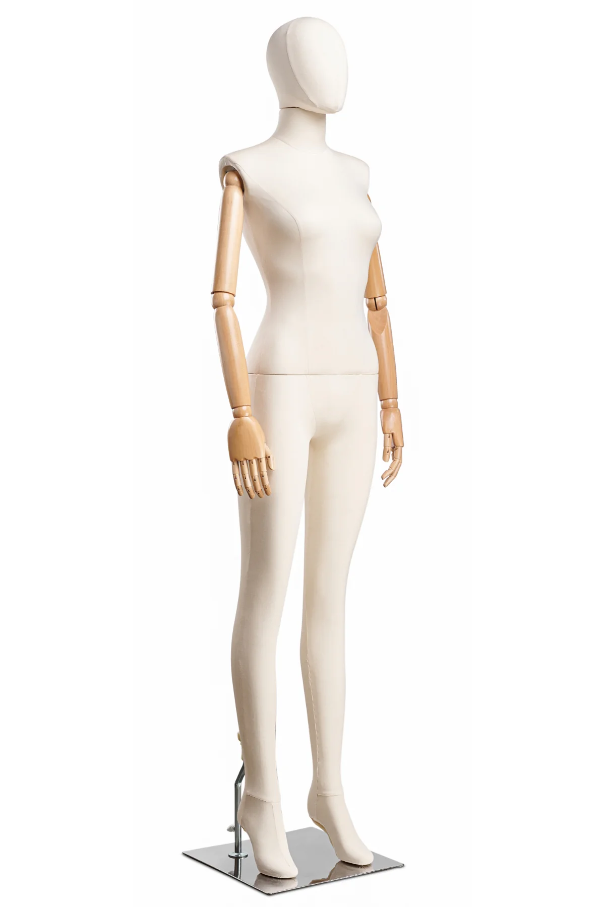 Female Fabric Wrapped Mannequin in Standing or Sitting Pose w/ Articulating Arms (WP Series) - Image 10