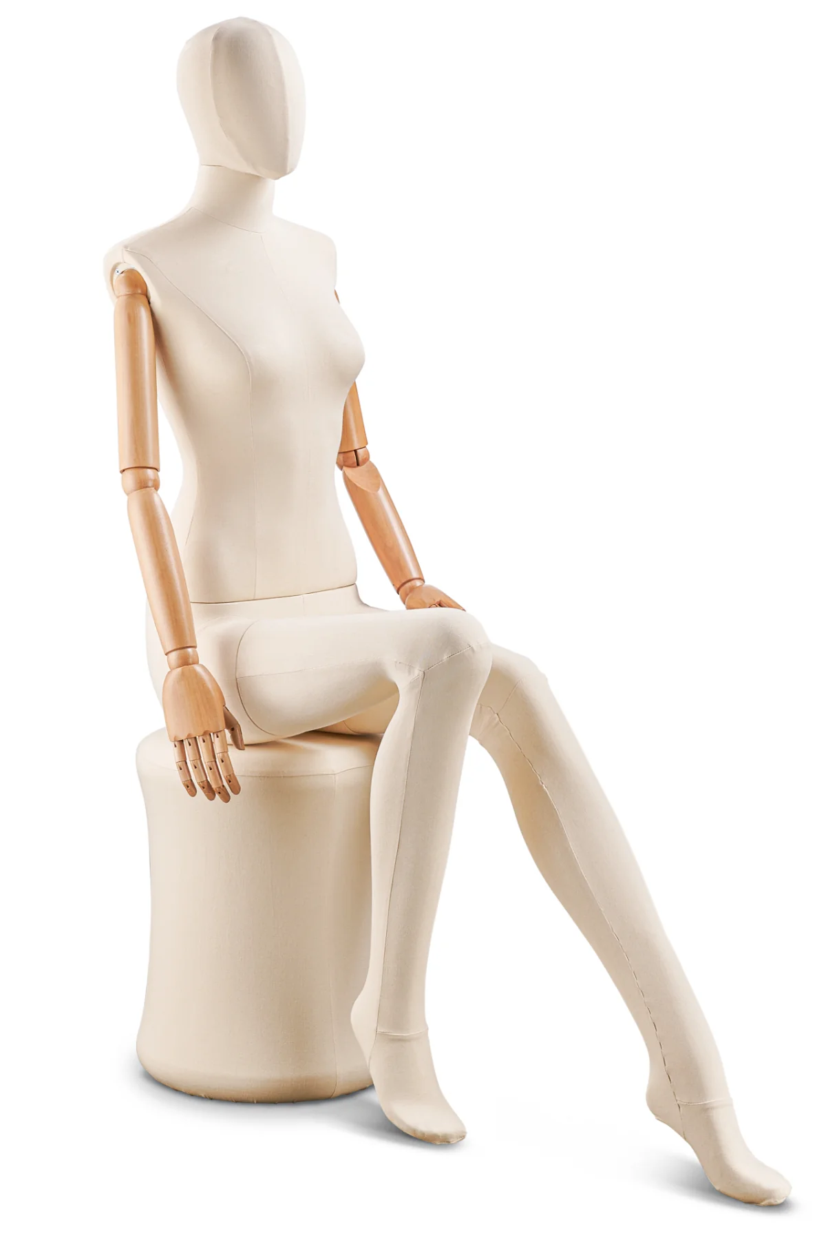 Female Fabric Wrapped Mannequin in Standing or Sitting Pose w/ Articulating Arms (WP Series) - Image 51