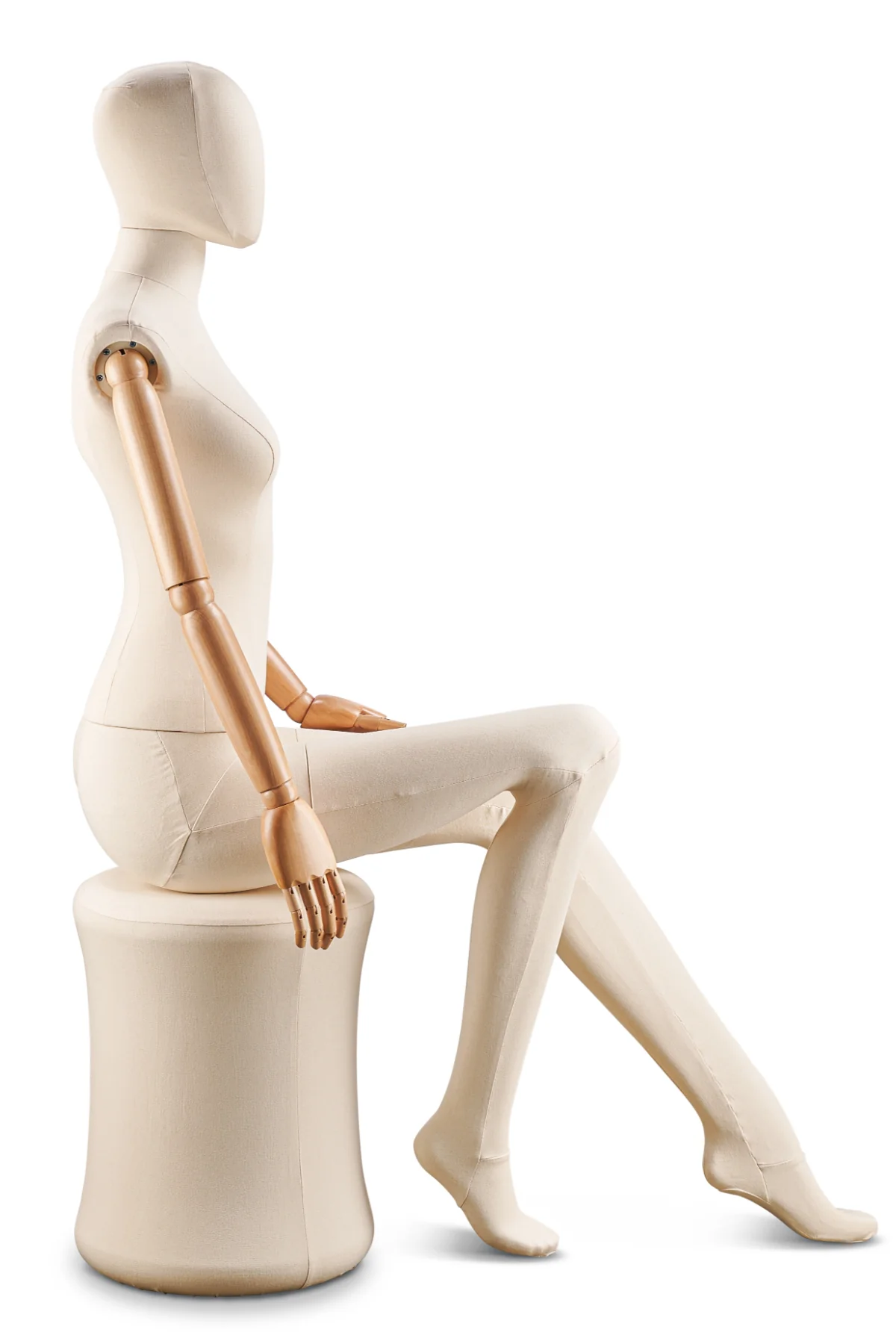 Female Fabric Wrapped Mannequin in Standing or Sitting Pose w/ Articulating Arms (WP Series) - Image 52