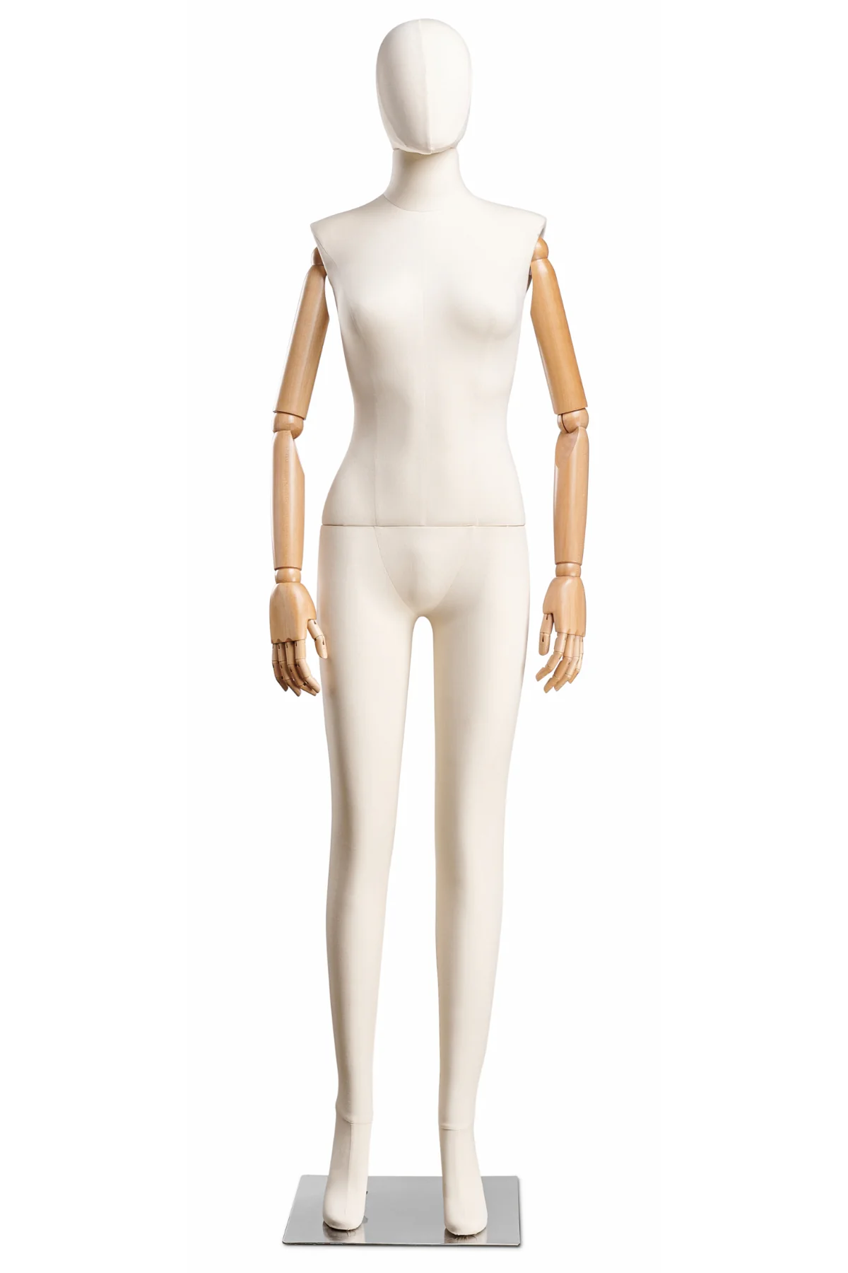 Female Fabric Wrapped Mannequin in Standing or Sitting Pose w/ Articulating Arms (WP Series) - Image 8
