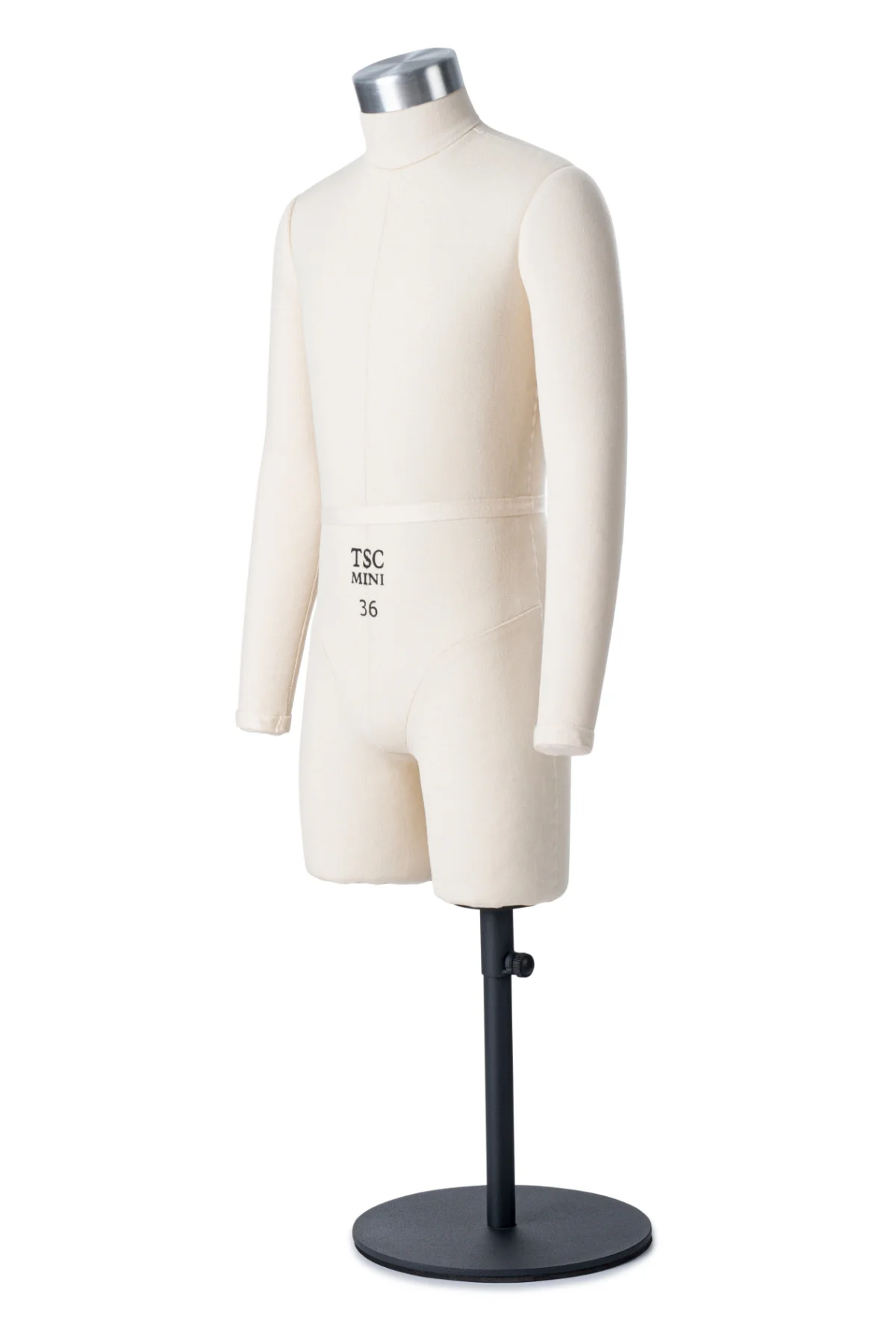 Half Scale Professional Male 3/4 Body Dress Form ("Miniform") w/ Removable Arms - Image 3