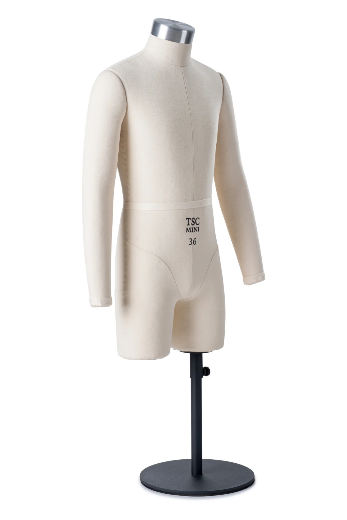 Half Scale Professional Male 3/4 Body Dress Form ("Miniform") w/ Removable Arms - Image 4