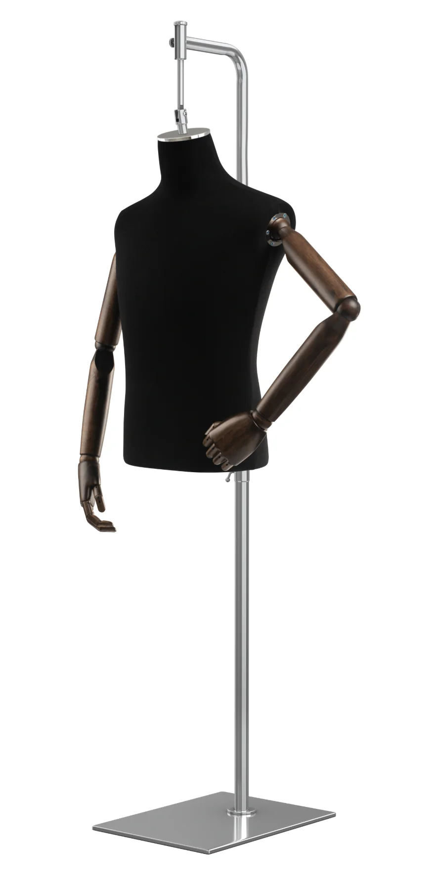 Male Display Dress Form on Metal Hanging Base (Head & Arms Version) - Image 11