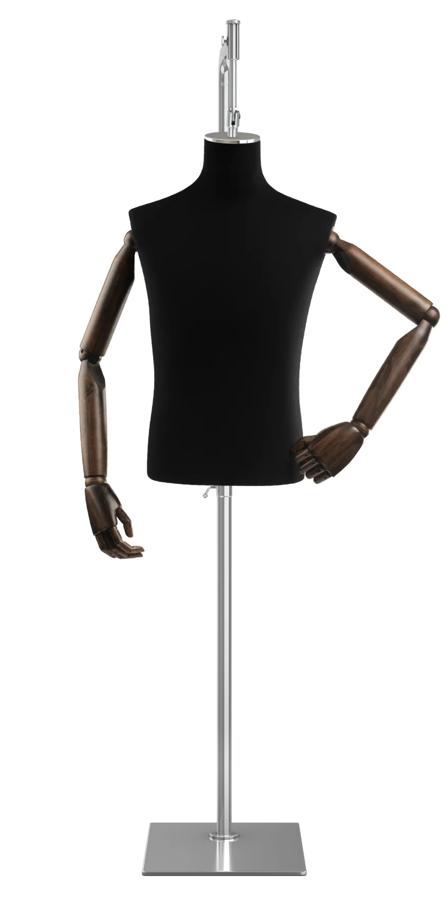 Male Display Dress Form on Metal Hanging Base (Head & Arms Version) - Image 12