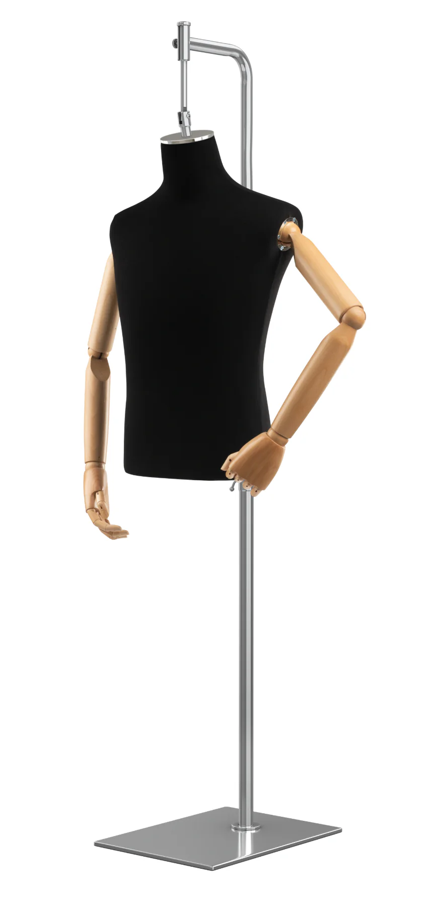 Male Display Dress Form on Metal Hanging Base (Head & Arms Version) - Image 14