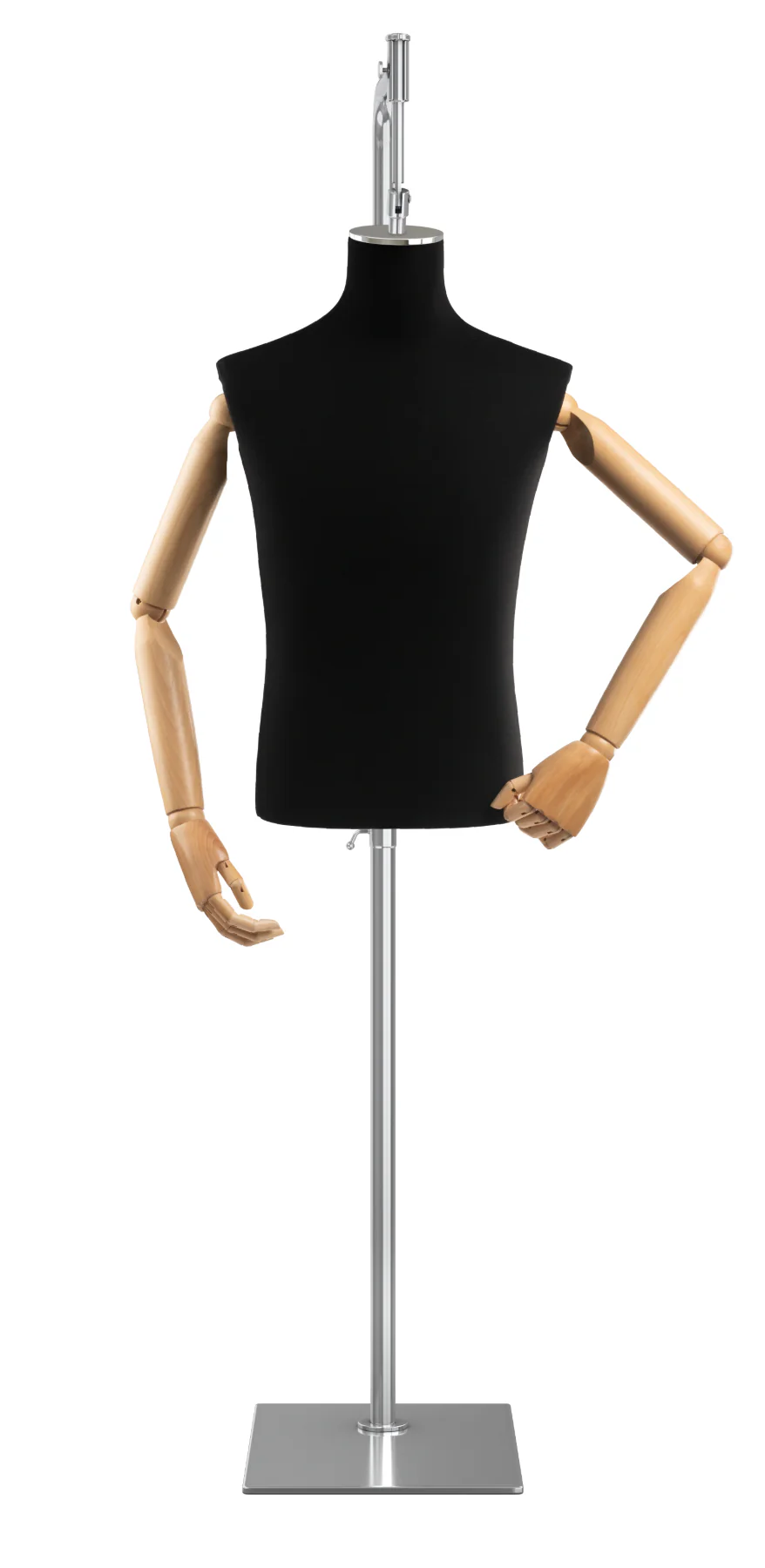Male Display Dress Form on Metal Hanging Base (Head & Arms Version) - Image 15