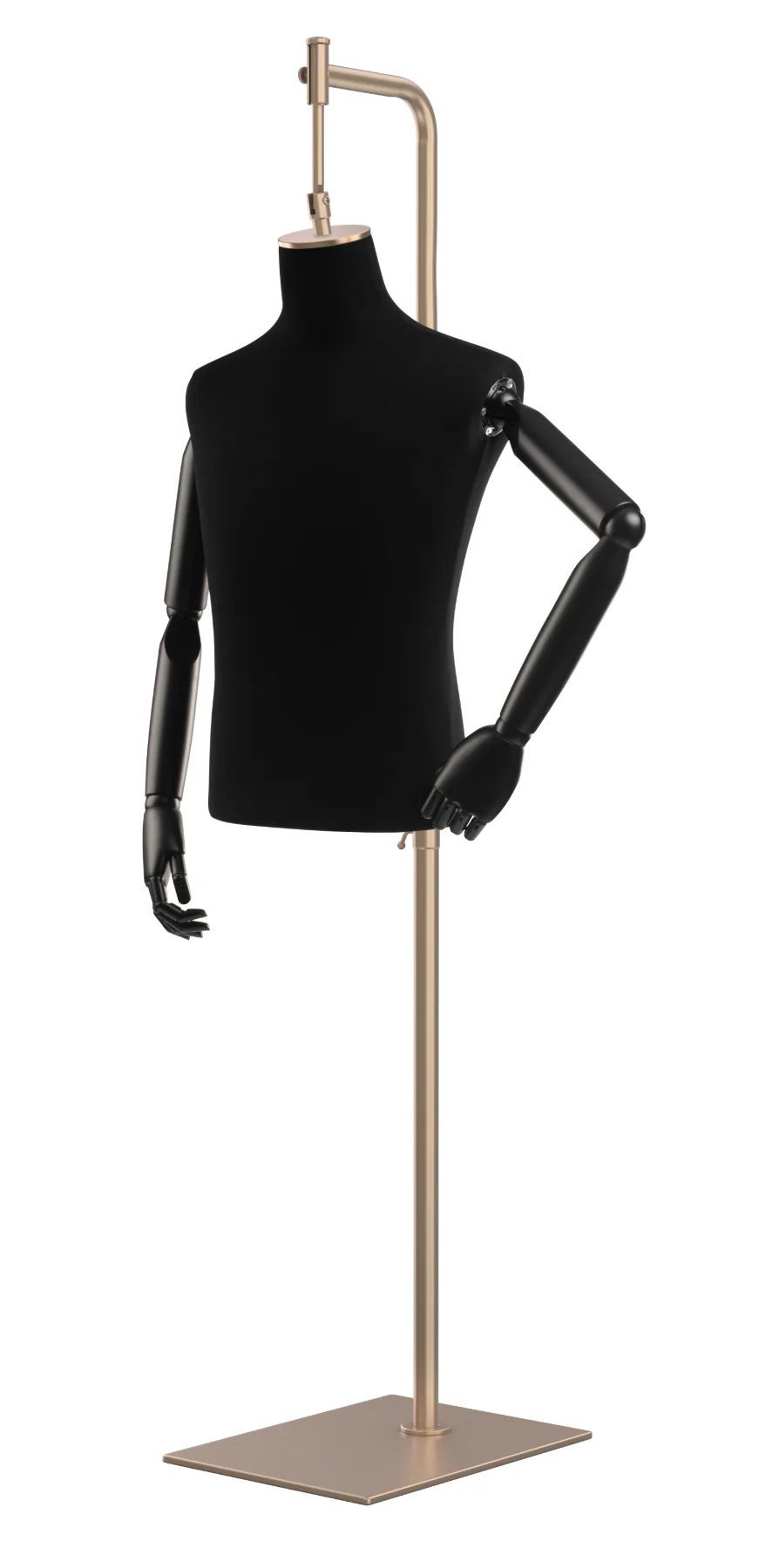 Male Display Dress Form on Metal Hanging Base (Head & Arms Version) - Image 17