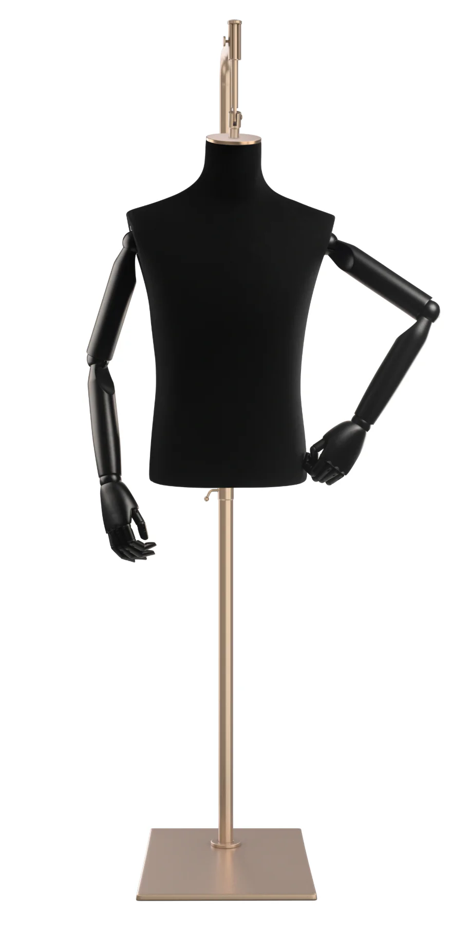 Male Display Dress Form on Metal Hanging Base (Head & Arms Version) - Image 18