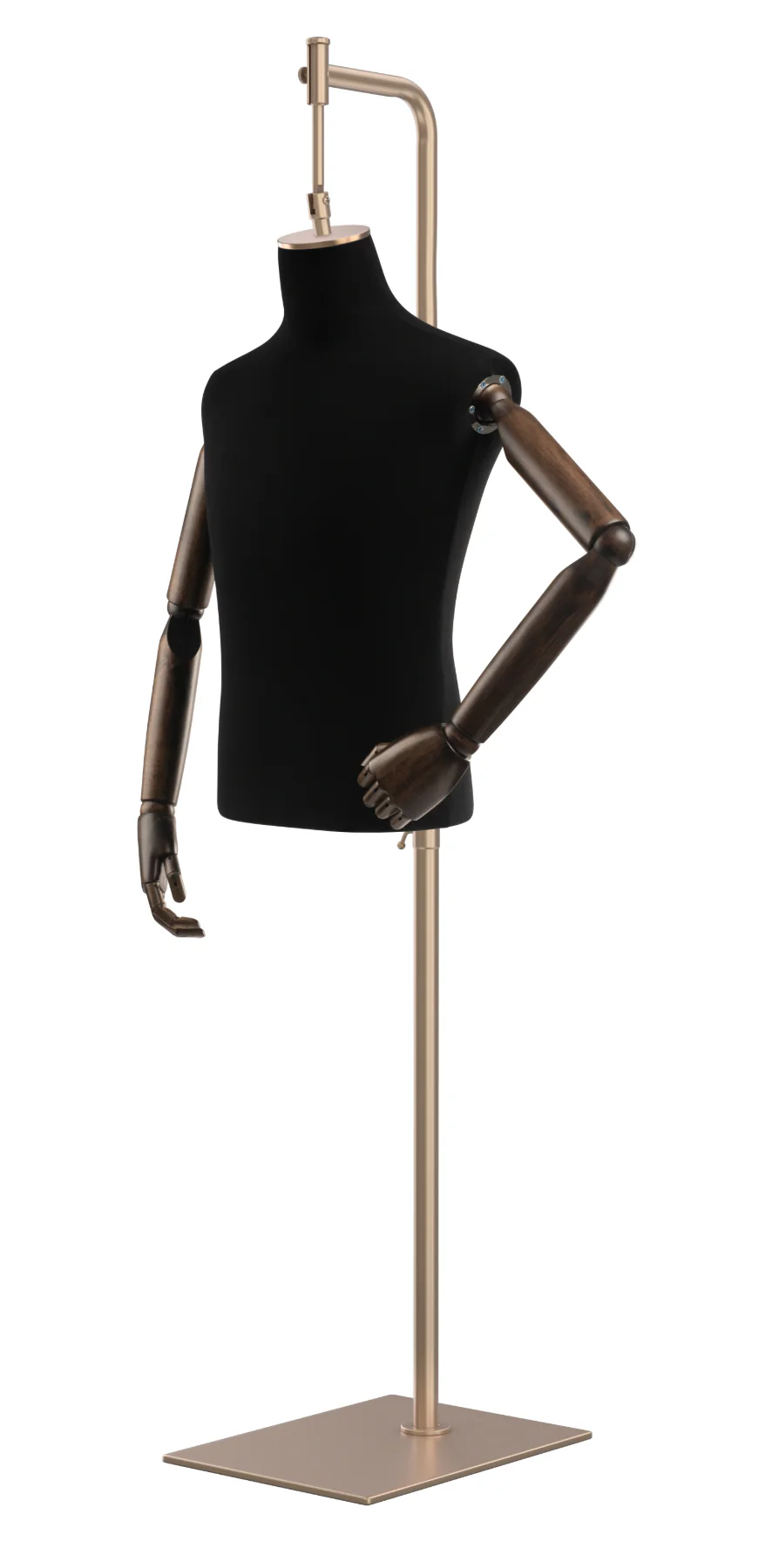 Male Display Dress Form on Metal Hanging Base (Head & Arms Version) - Image 20