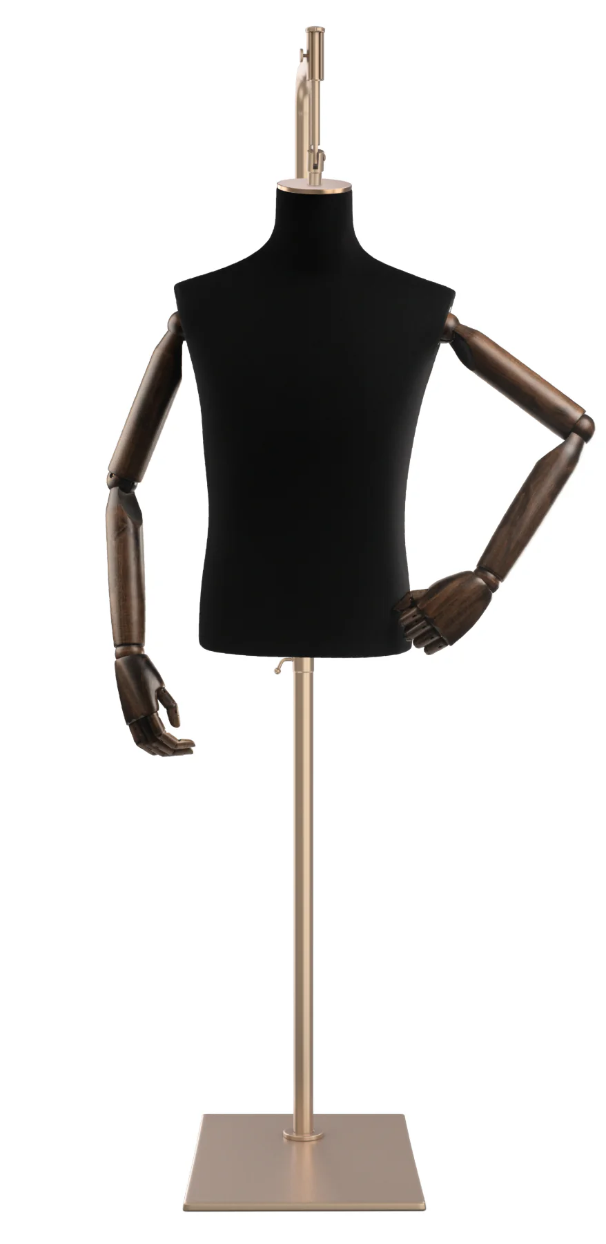 Male Display Dress Form on Metal Hanging Base (Head & Arms Version) - Image 21