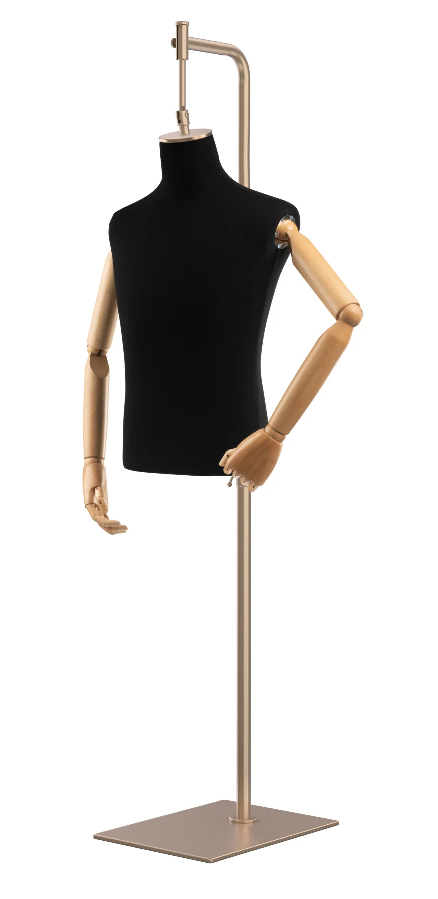Male Display Dress Form on Metal Hanging Base (Head & Arms Version) - Image 23
