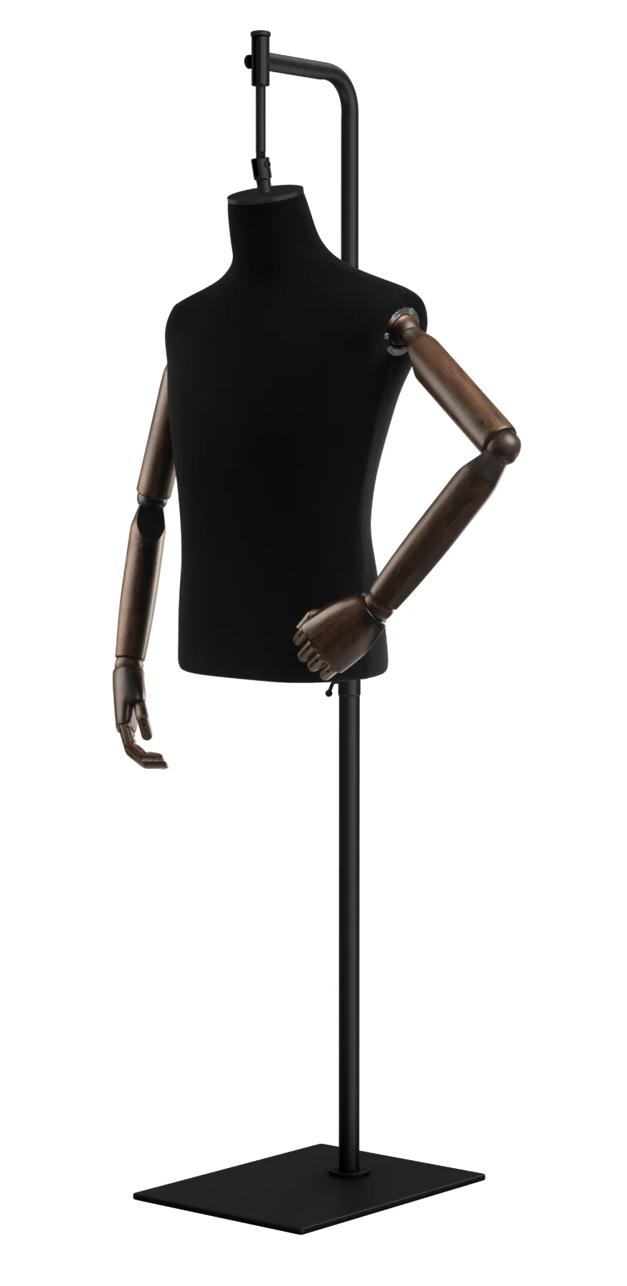 Male Display Dress Form on Metal Hanging Base (Head & Arms Version) - Image 26
