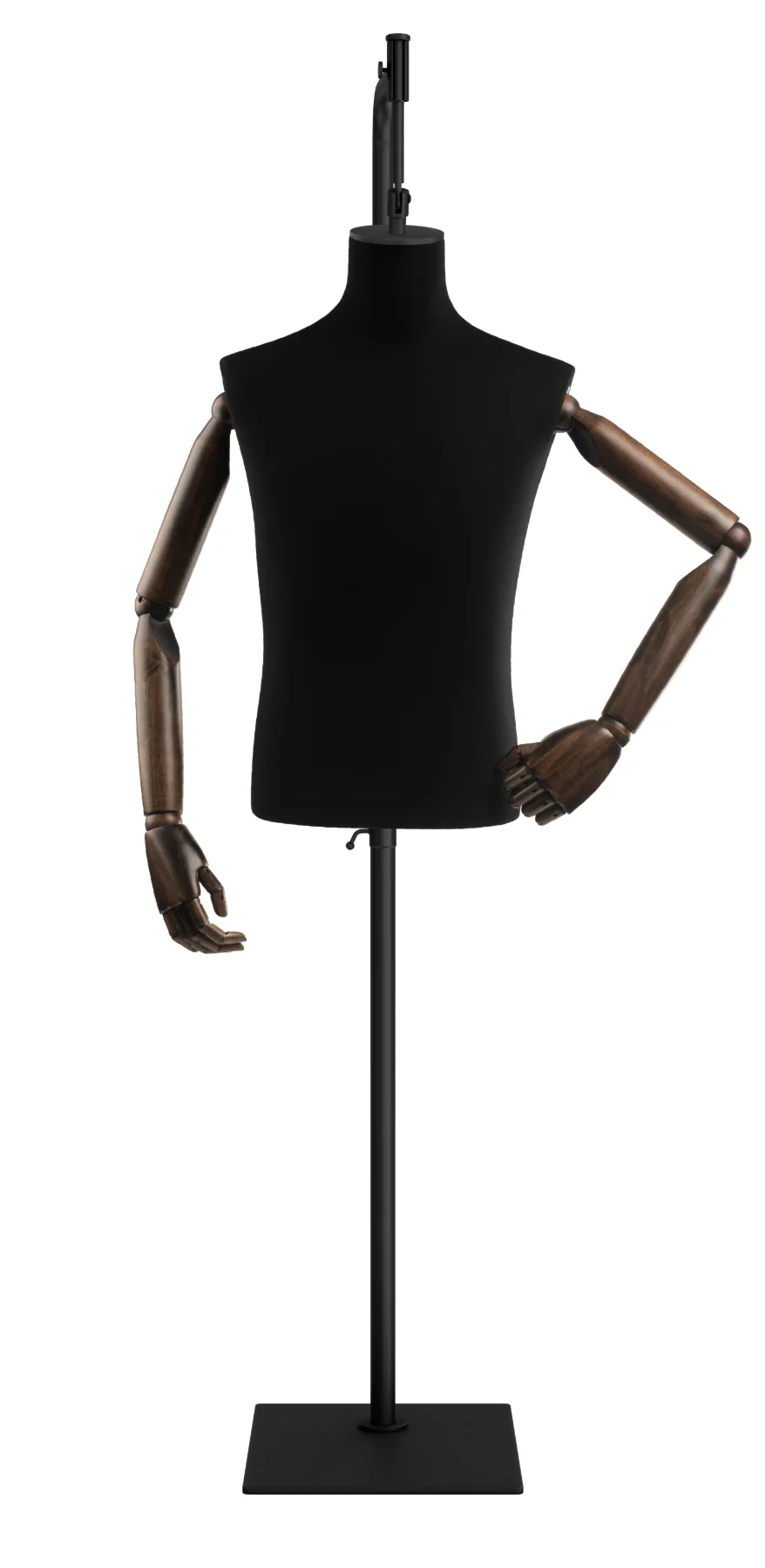 Male Display Dress Form on Metal Hanging Base (Head & Arms Version) - Image 27