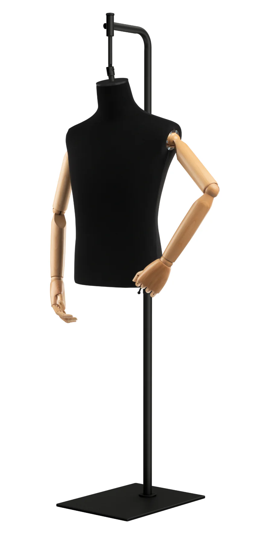 Male Display Dress Form on Metal Hanging Base (Head & Arms Version) - Image 29