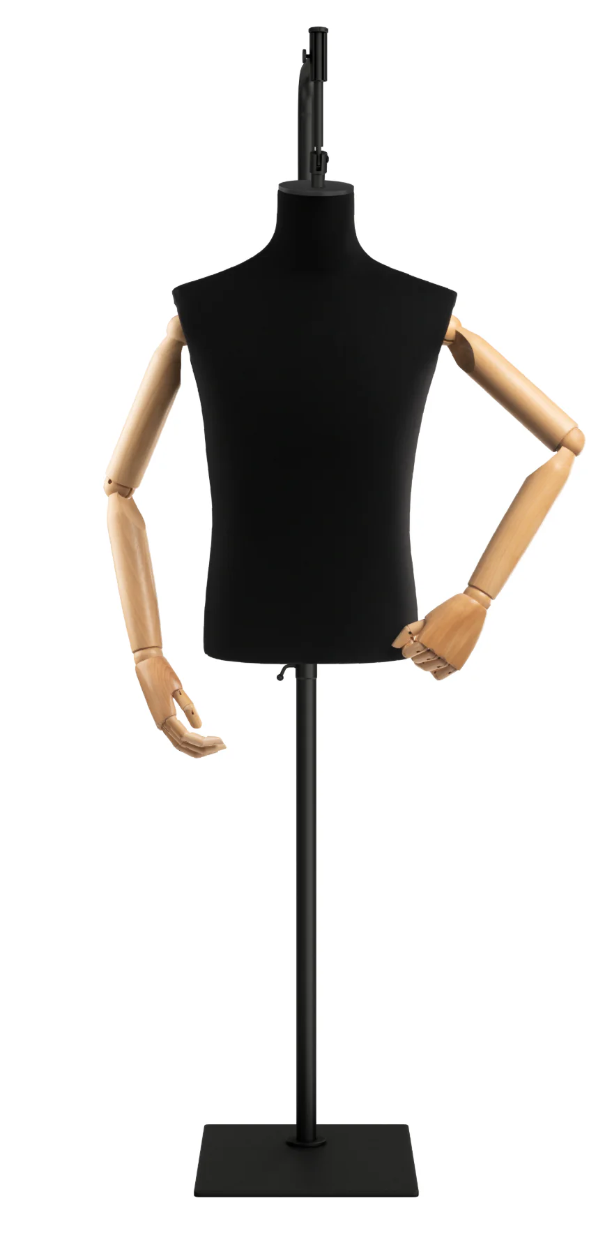 Male Display Dress Form on Metal Hanging Base (Head & Arms Version) - Image 30