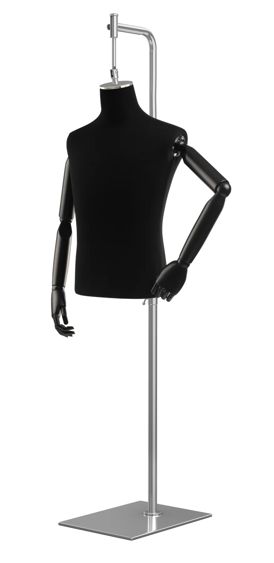 Male Display Dress Form on Metal Hanging Base (Head & Arms Version) - Image 8