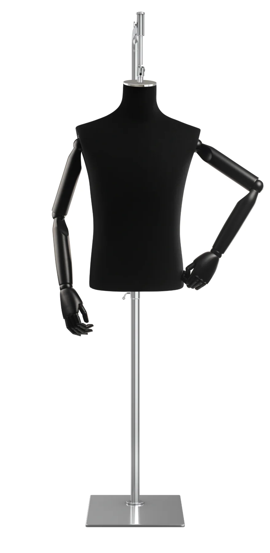 Male Display Dress Form on Metal Hanging Base (Head & Arms Version) - Image 9