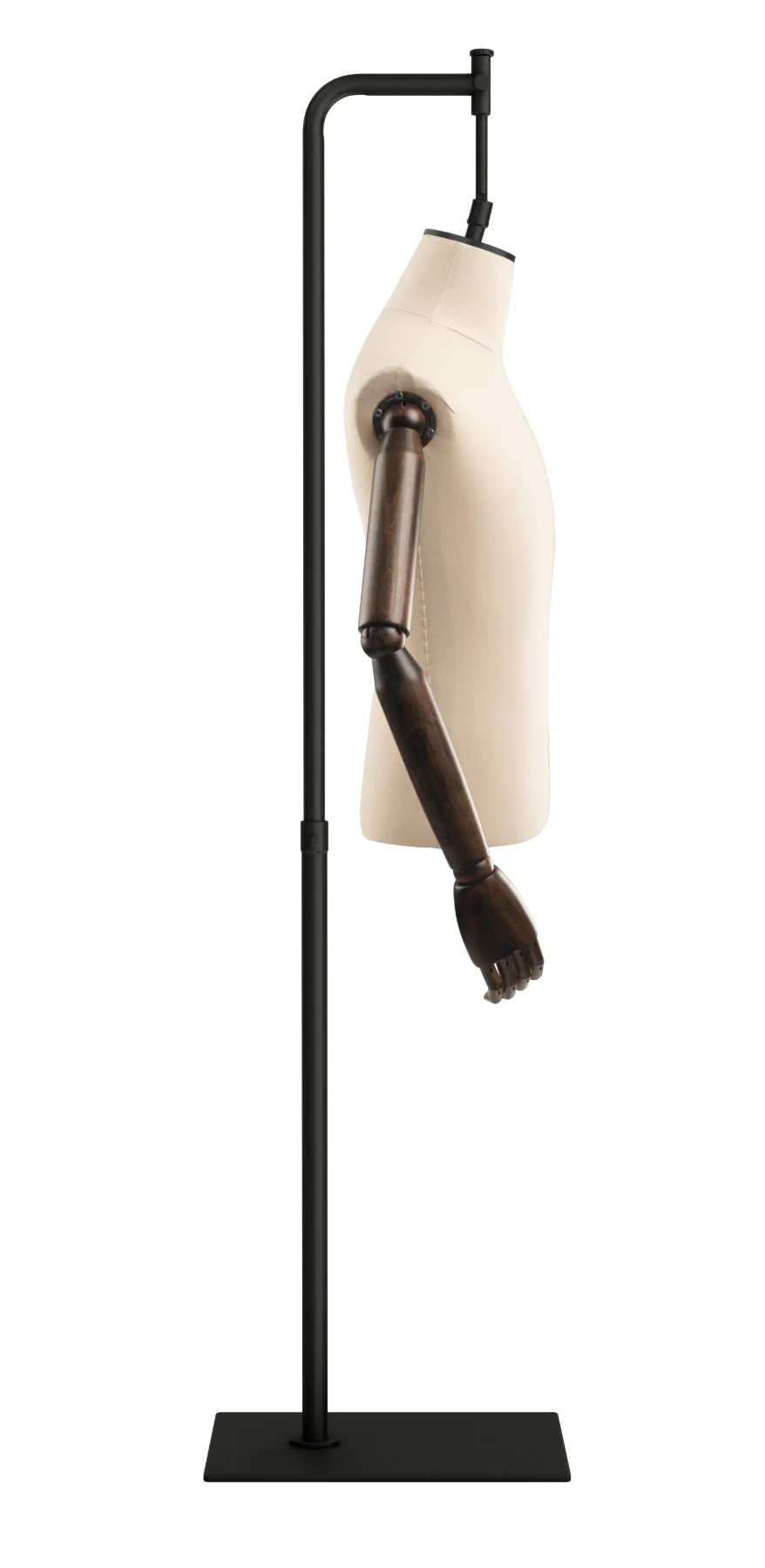 Male Display Dress Form on Metal Hanging Base (Head & Arms Version) - Image 10
