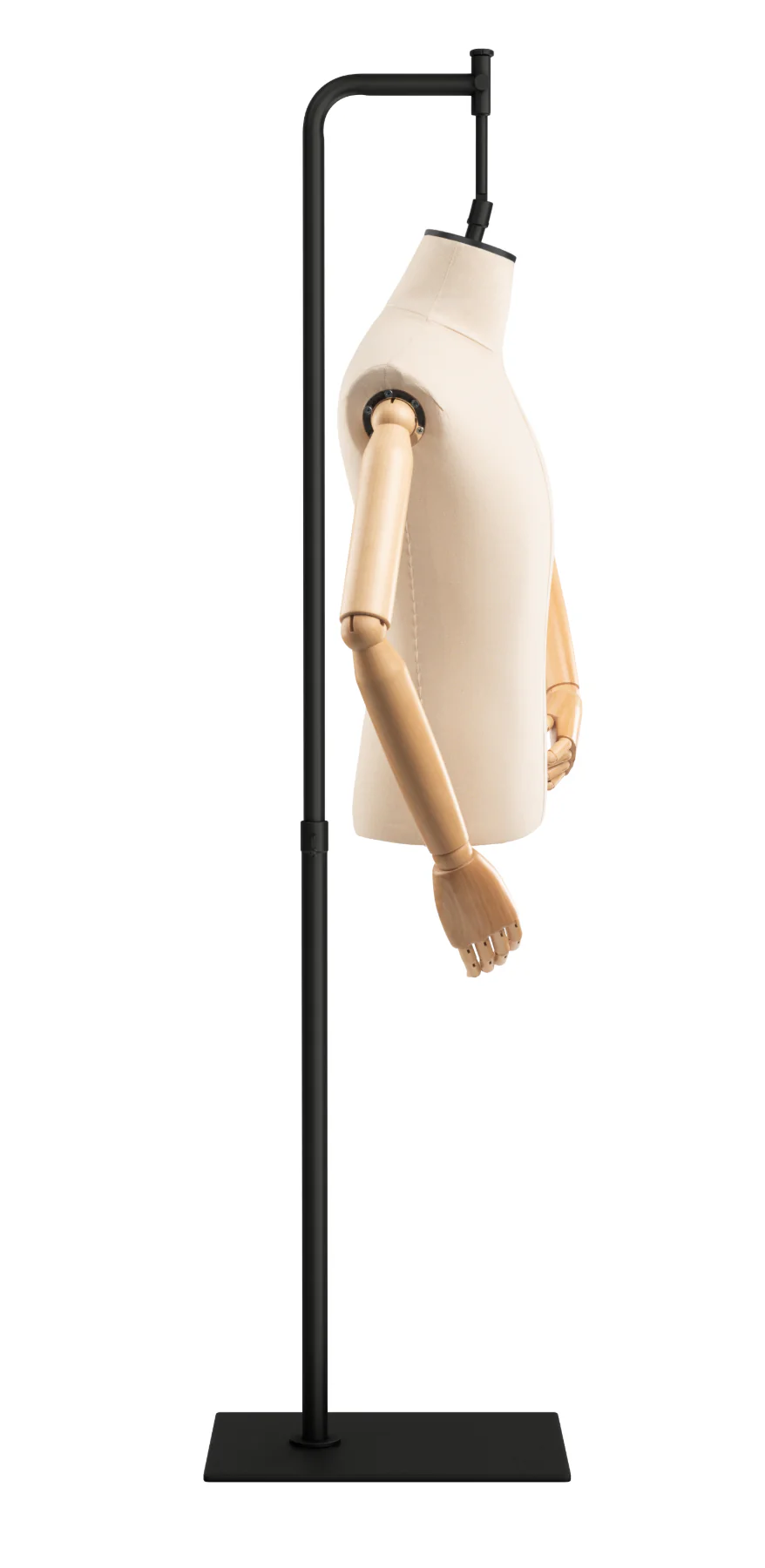 Male Display Dress Form on Metal Hanging Base (Head & Arms Version) - Image 13