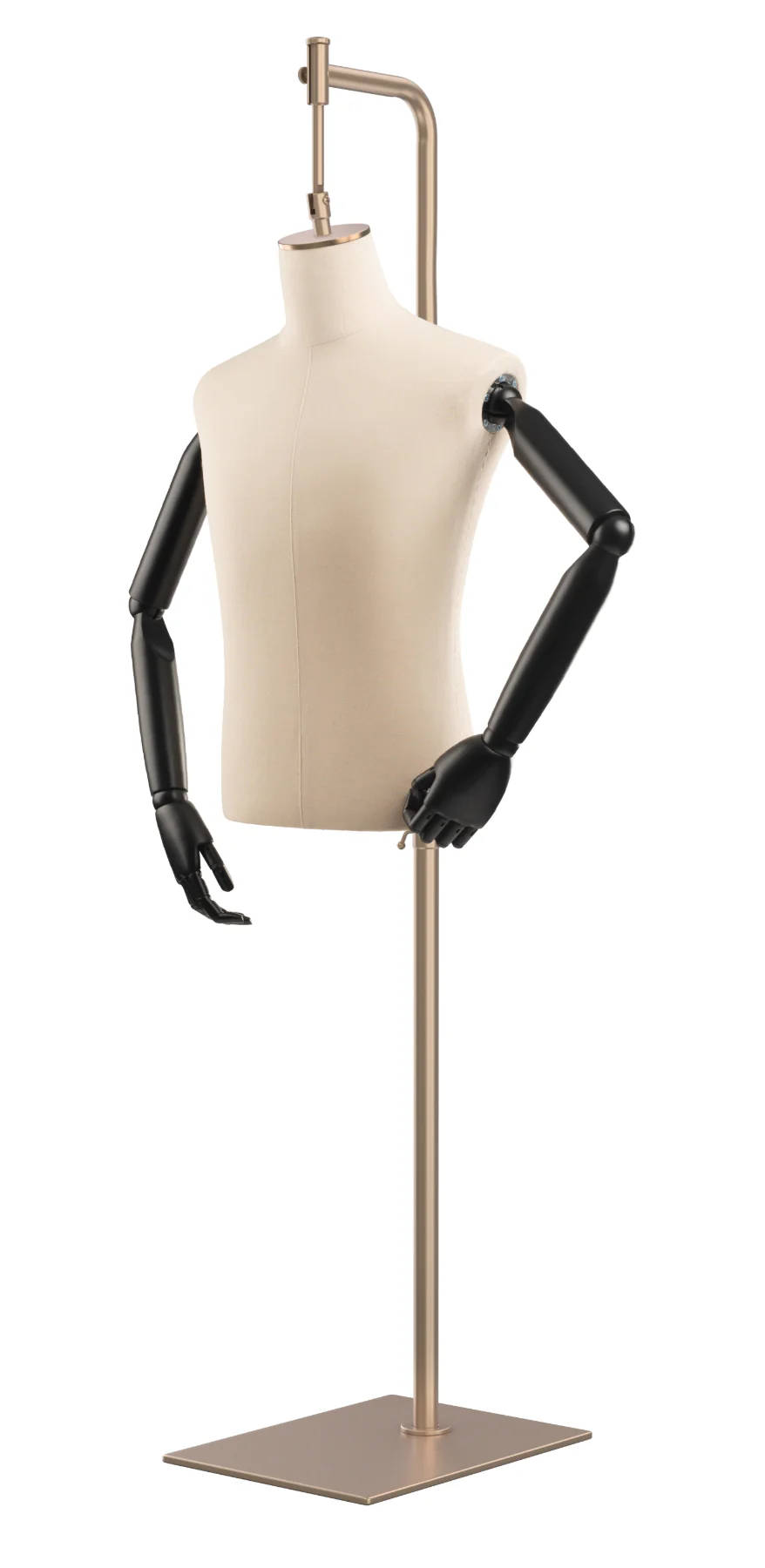 Male Display Dress Form on Metal Hanging Base (Head & Arms Version) - Image 14