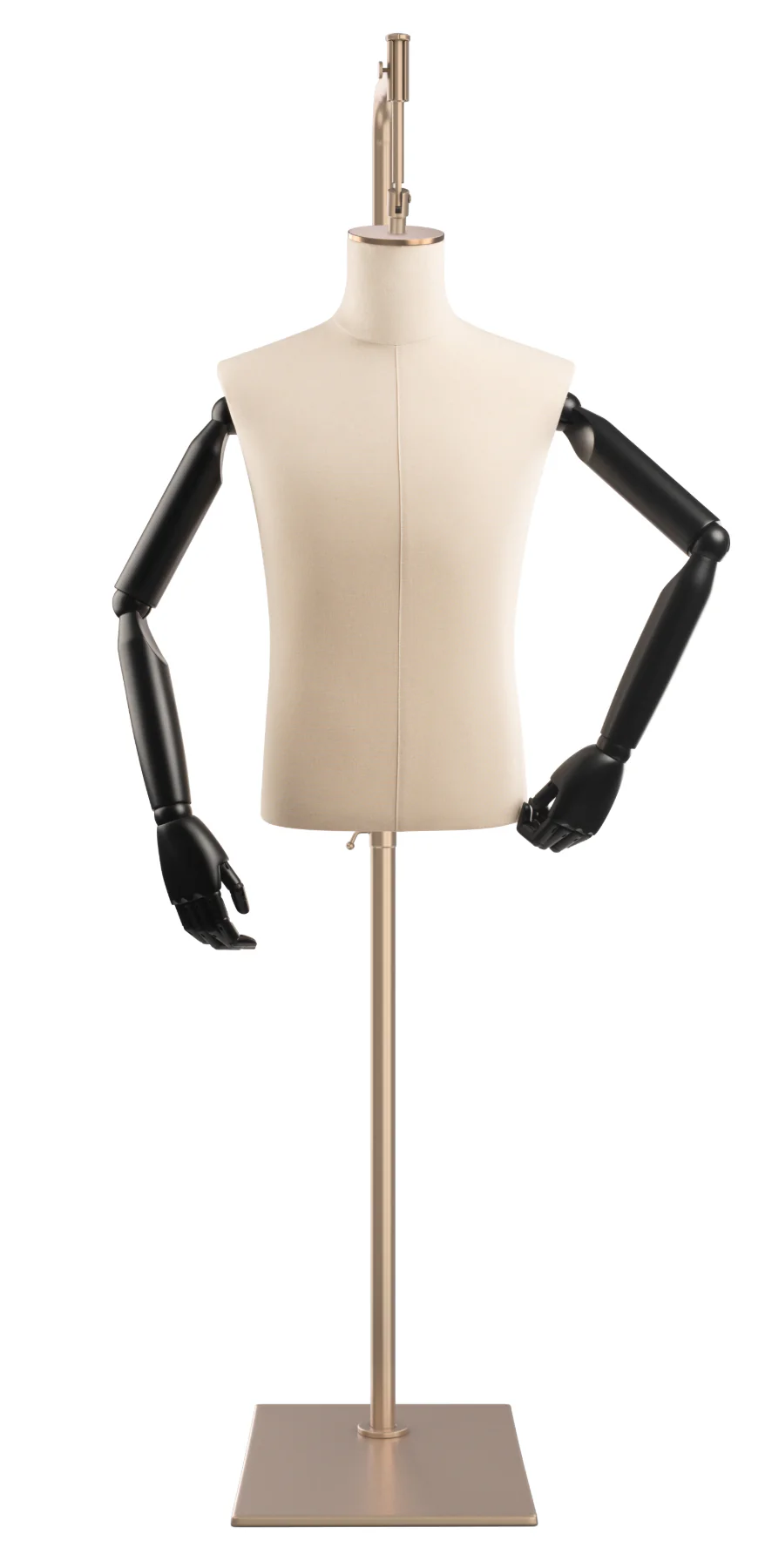 Male Display Dress Form on Metal Hanging Base (Head & Arms Version) - Image 15