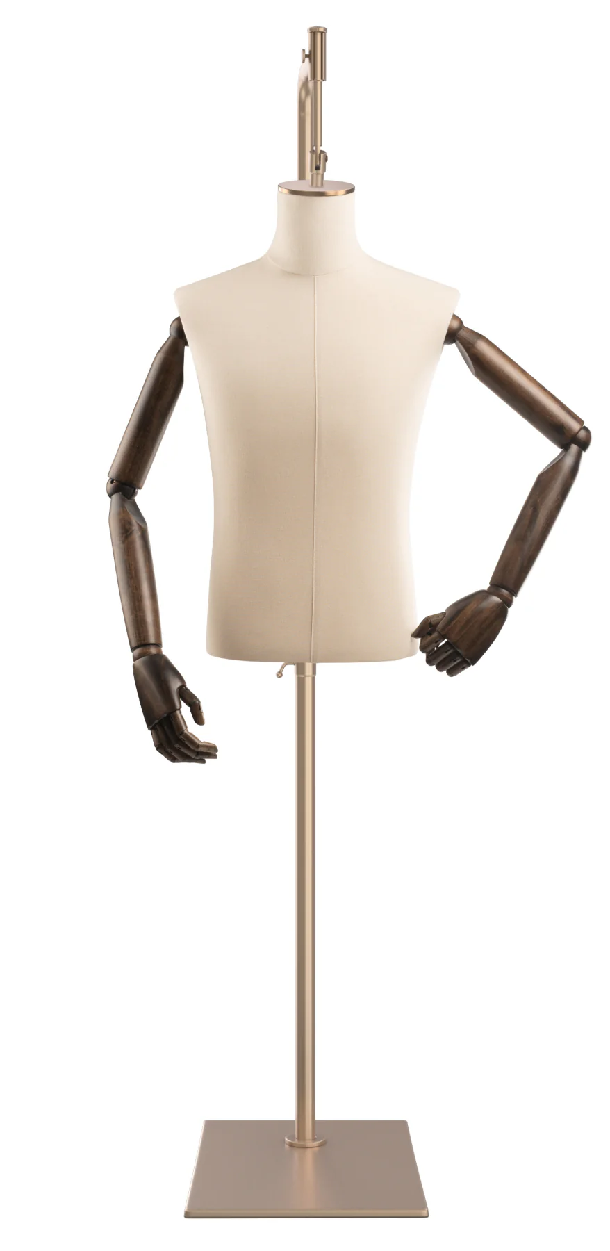 Male Display Dress Form on Metal Hanging Base (Head & Arms Version) - Image 18
