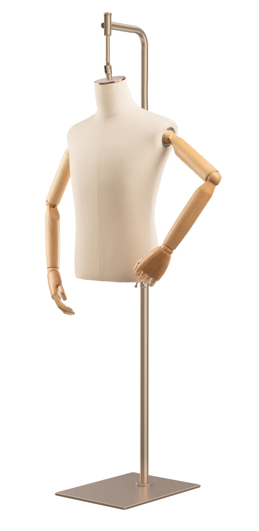 Male Display Dress Form on Metal Hanging Base (Head & Arms Version) - Image 20