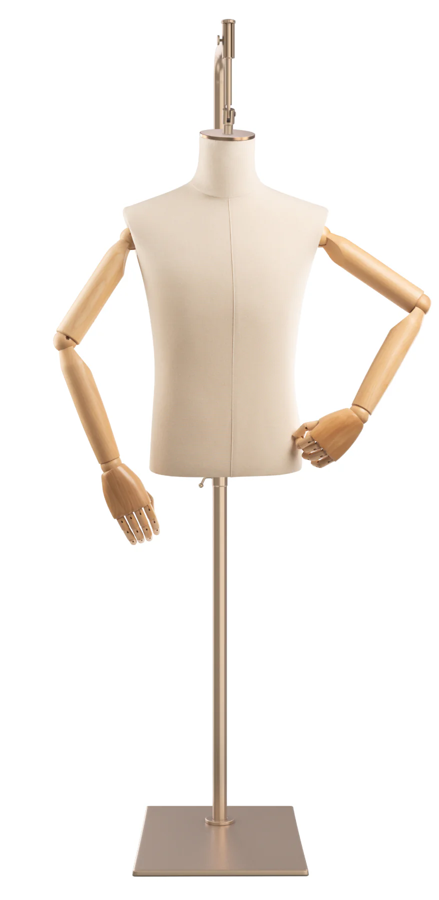 Male Display Dress Form on Metal Hanging Base (Head & Arms Version) - Image 21