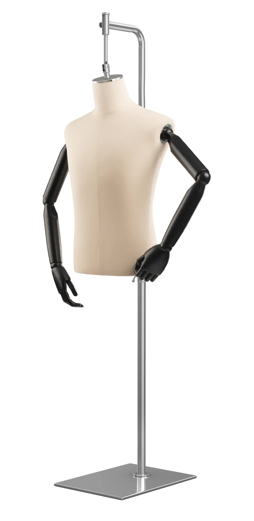 Male Display Dress Form on Metal Hanging Base (Head & Arms Version) - Image 23