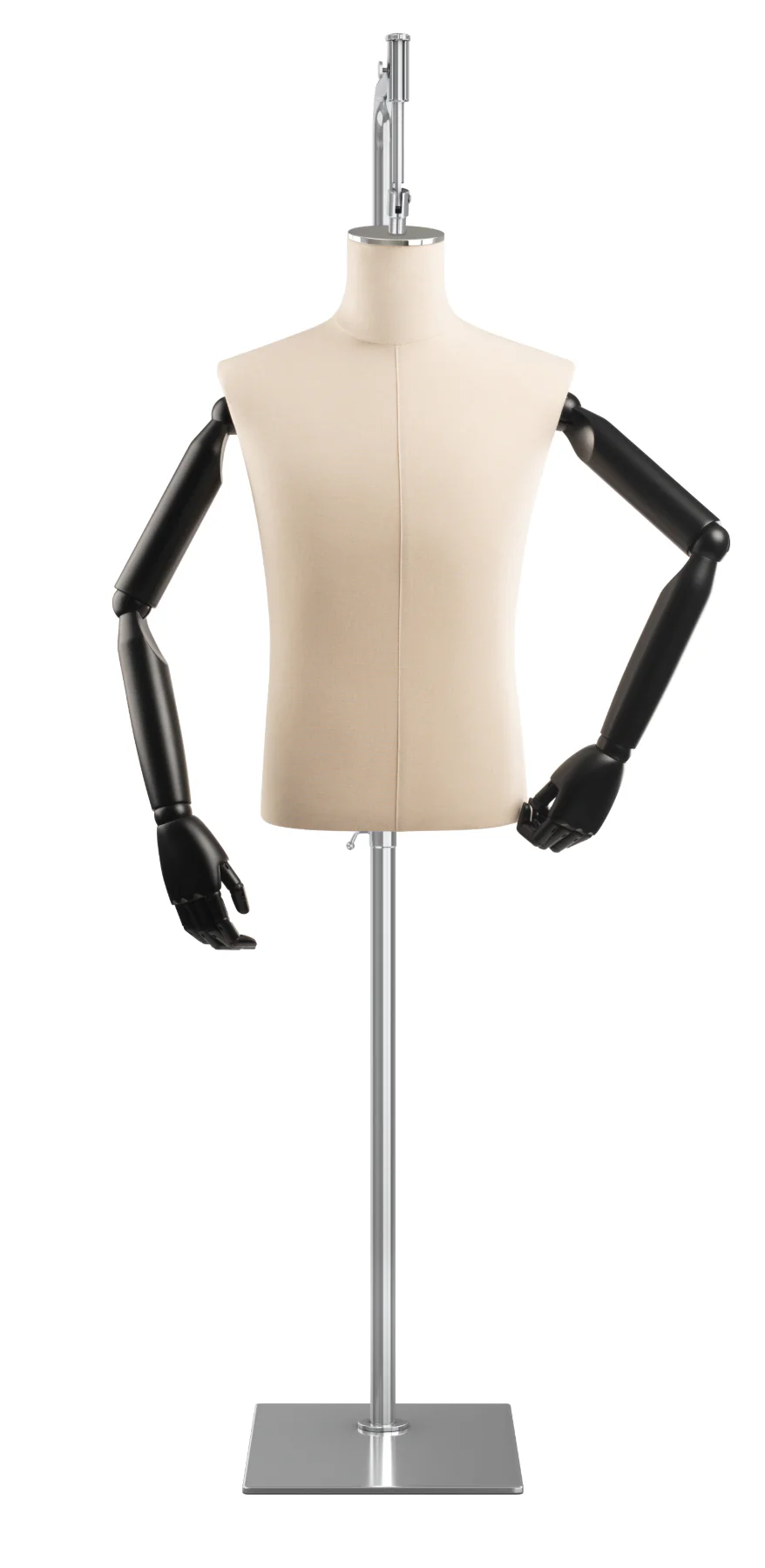 Male Display Dress Form on Metal Hanging Base (Head & Arms Version) - Image 24