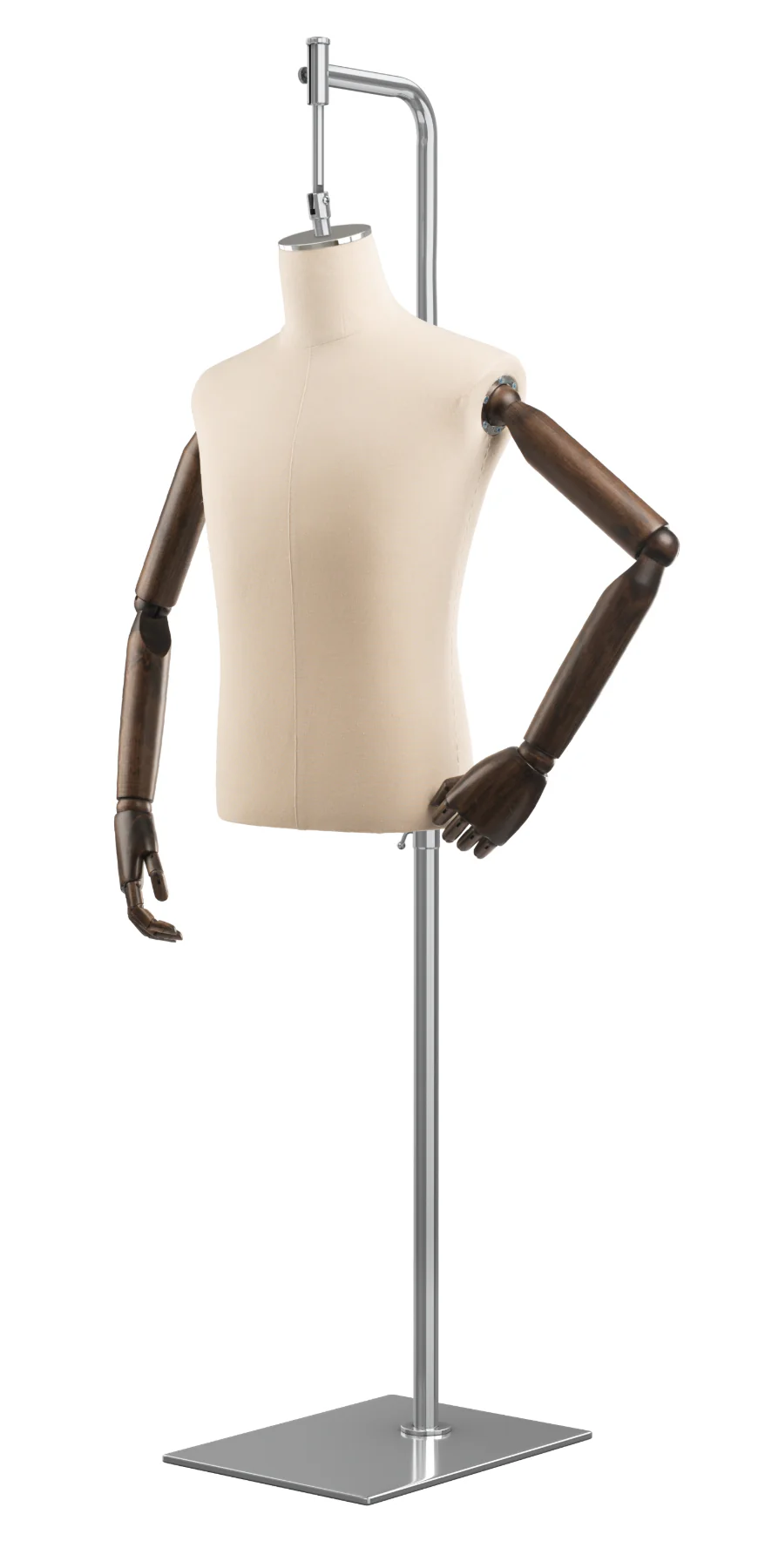 Male Display Dress Form on Metal Hanging Base (Head & Arms Version) - Image 26