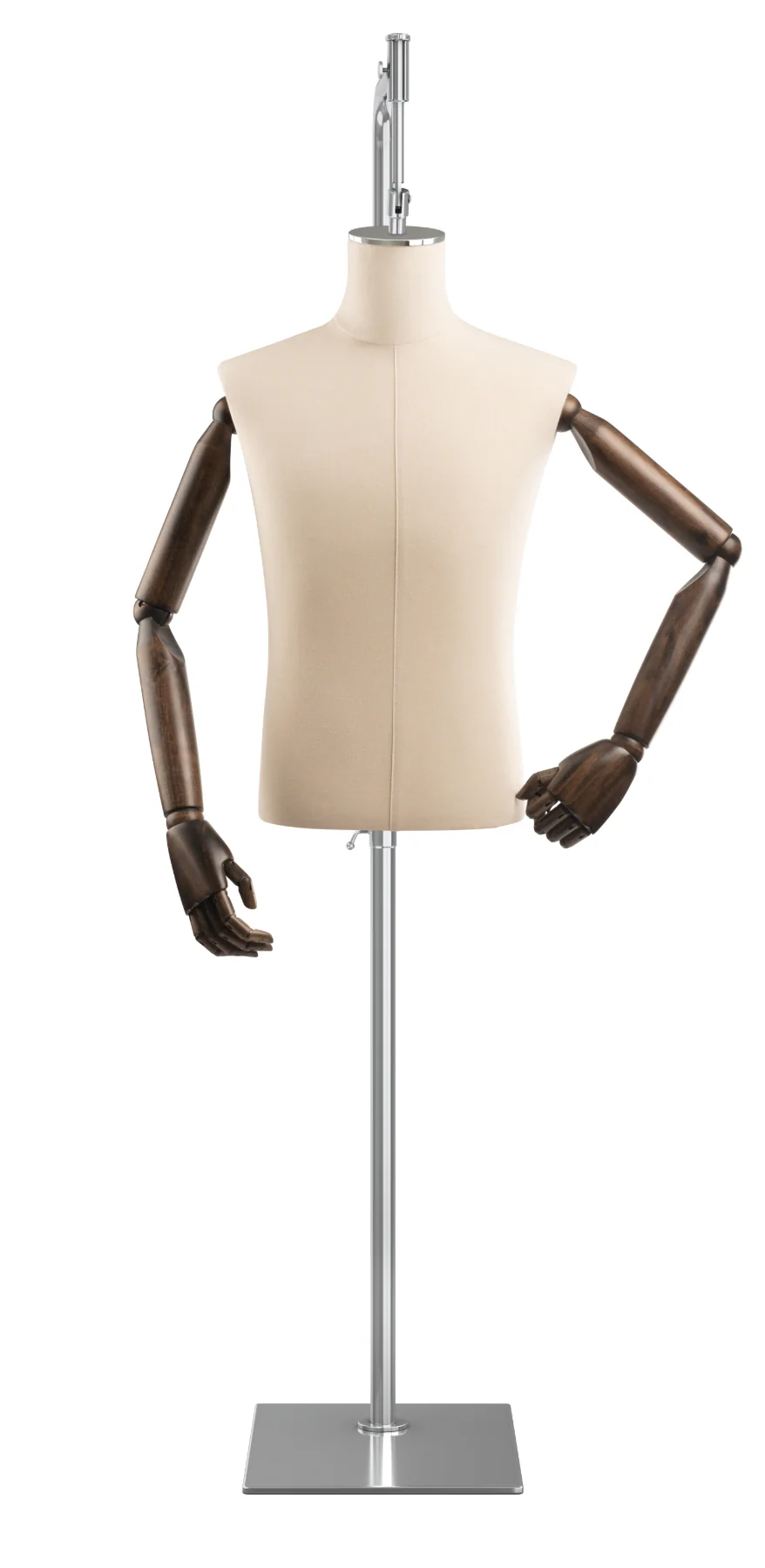 Male Display Dress Form on Metal Hanging Base (Head & Arms Version) - Image 27