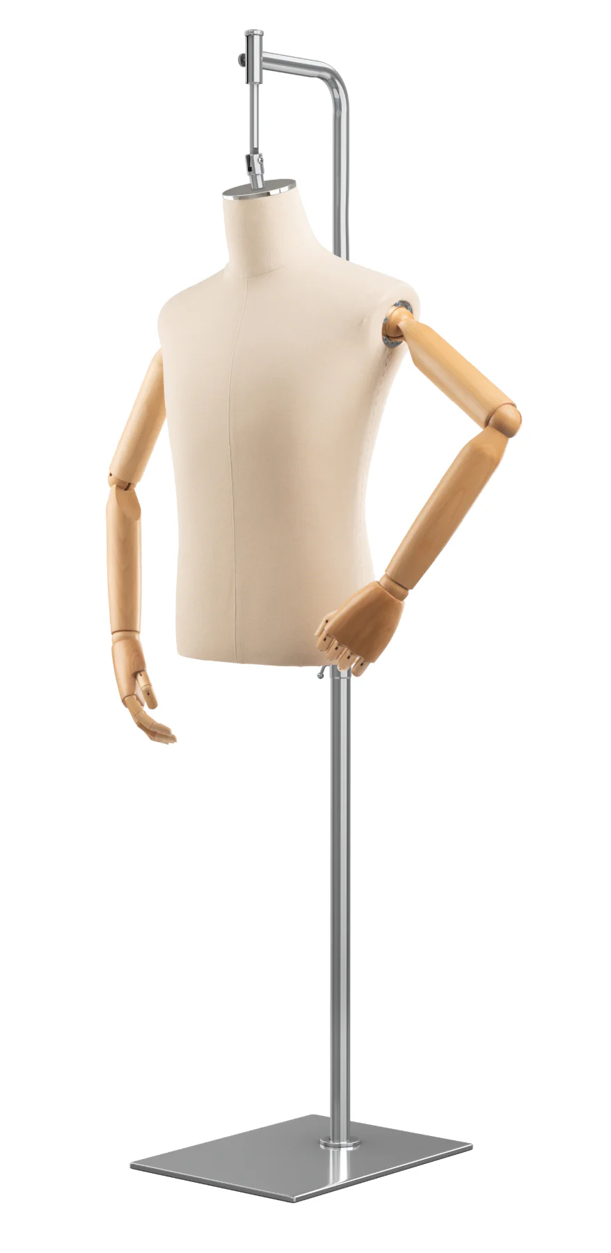 Male Display Dress Form on Metal Hanging Base (Head & Arms Version) - Image 29