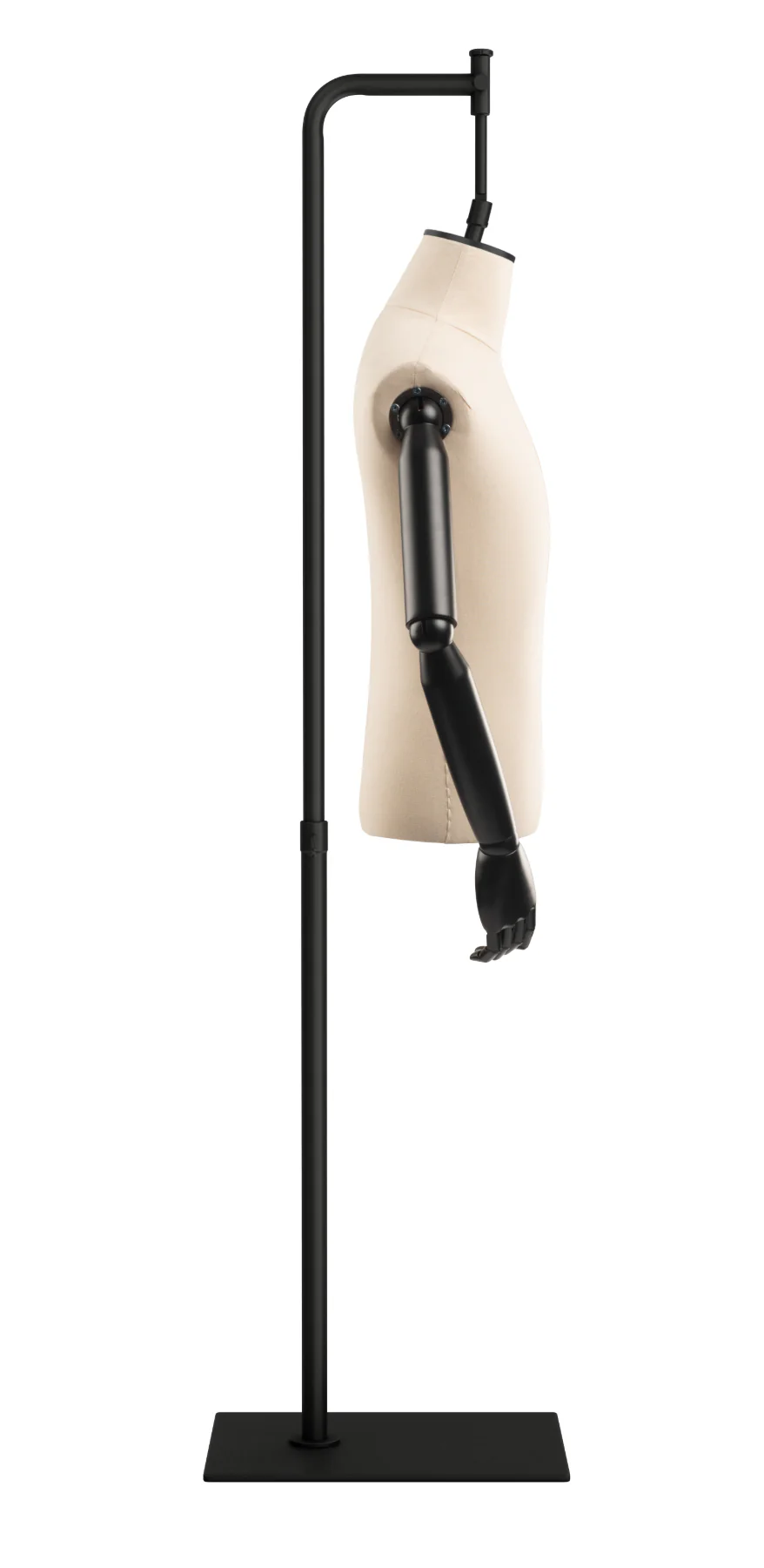 Male Display Dress Form on Metal Hanging Base (Head & Arms Version) - Image 3
