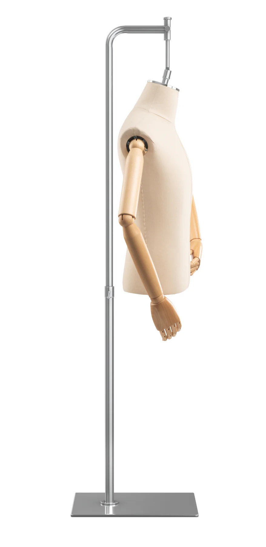 Male Display Dress Form on Metal Hanging Base (Head & Arms Version) - Image 31