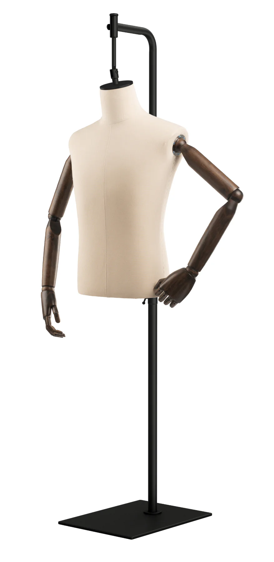 Male Display Dress Form on Metal Hanging Base (Head & Arms Version) - Image 8