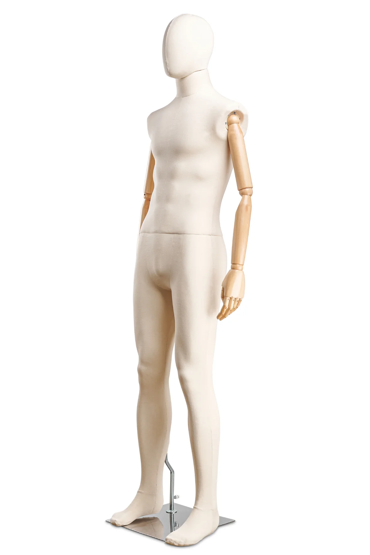 Male Fabric Wrapped Mannequin in Standing or Sitting Pose w/ Articulating Arms (WP Series) - Image 10