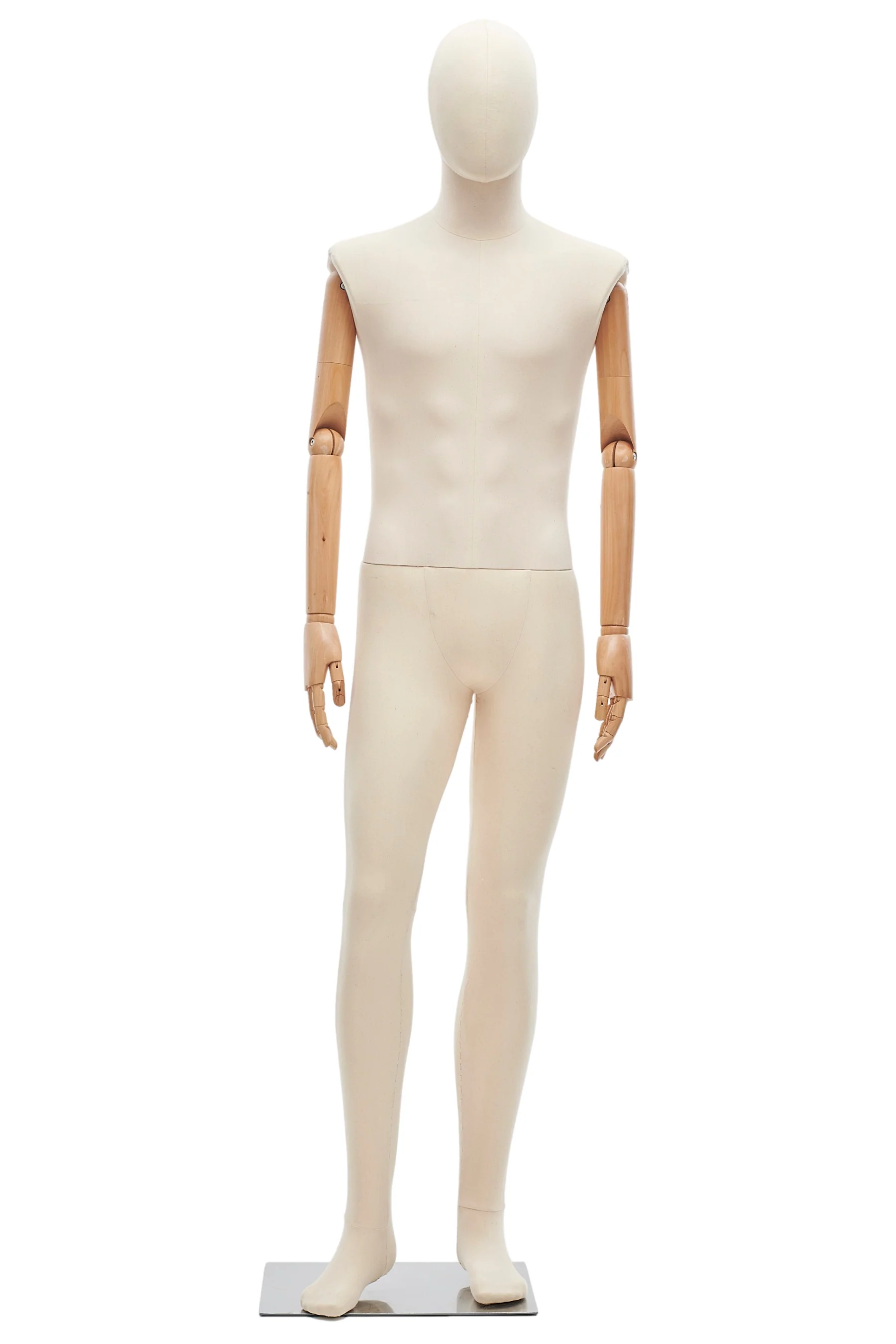 Male Fabric Wrapped Mannequin in Standing or Sitting Pose w/ Articulating Arms (WP Series) - Image 29