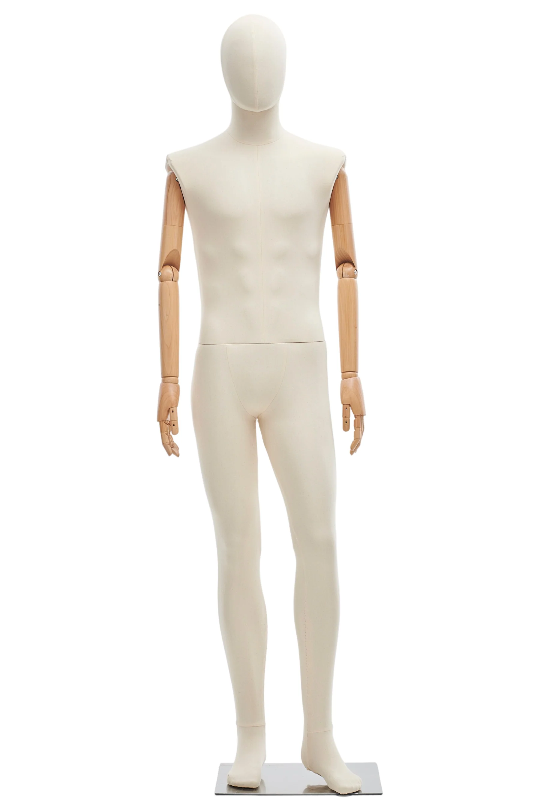 Male Fabric Wrapped Mannequin in Standing or Sitting Pose w/ Articulating Arms (WP Series) - Image 38